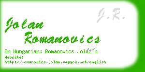 jolan romanovics business card